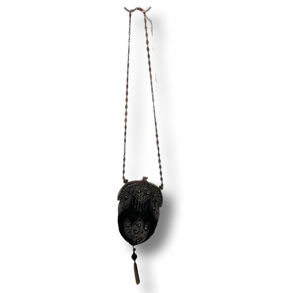 Antique black and silver purse
